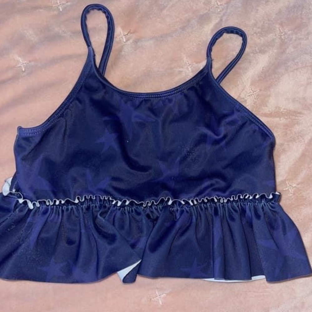 Kortni Jeane 6/7 blue stars peplum top